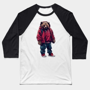 Bear wearing hip hop style Baseball T-Shirt